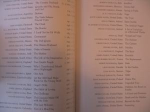 A section of the table of contents